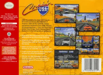 Cruis'n USA (USA) (Wii Virtual Console) box cover back